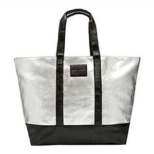 Victoria's Secret Silver and Black Tote Bag